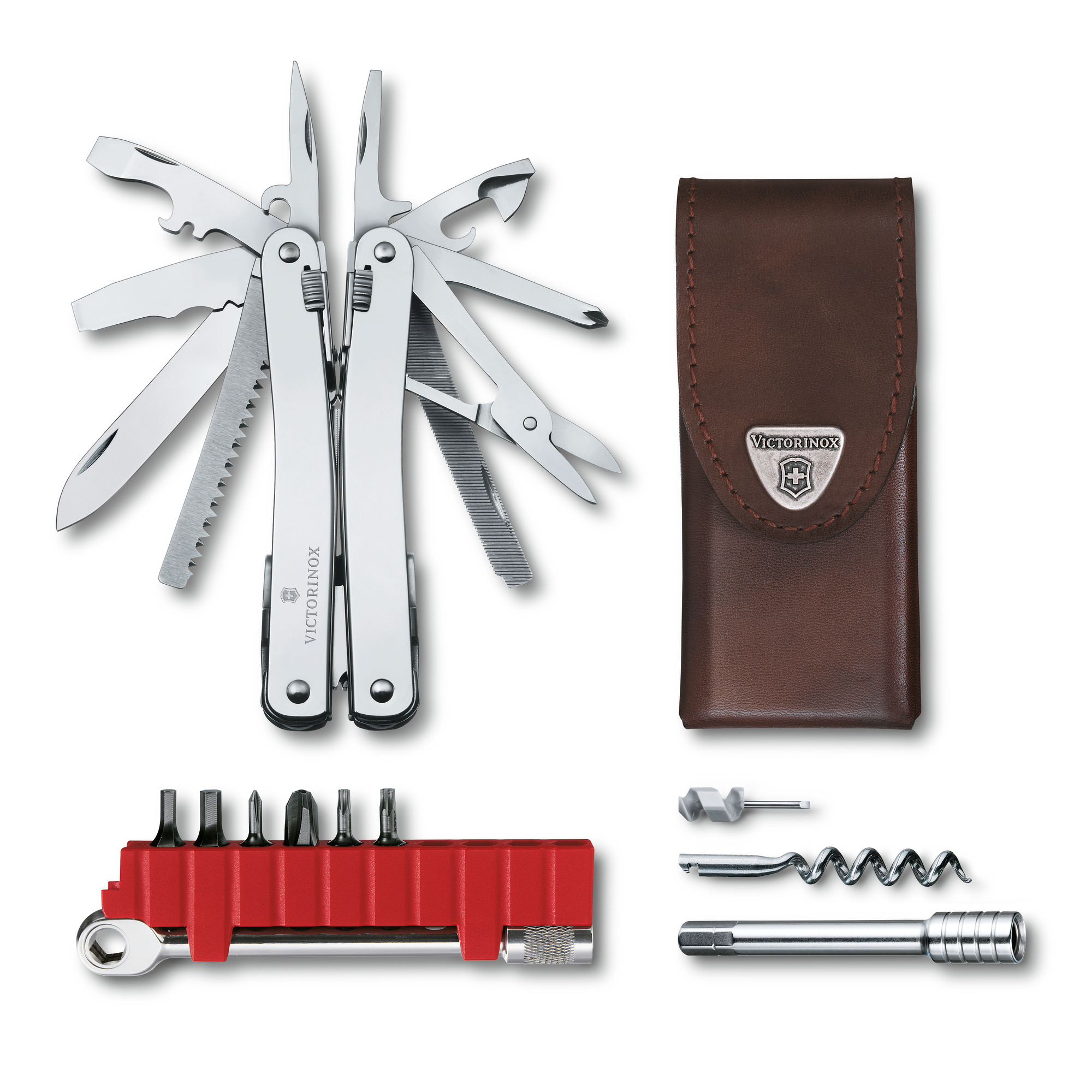 Victorinox Swiss Tool Spirit X Plus Ratchet, in Lederetui