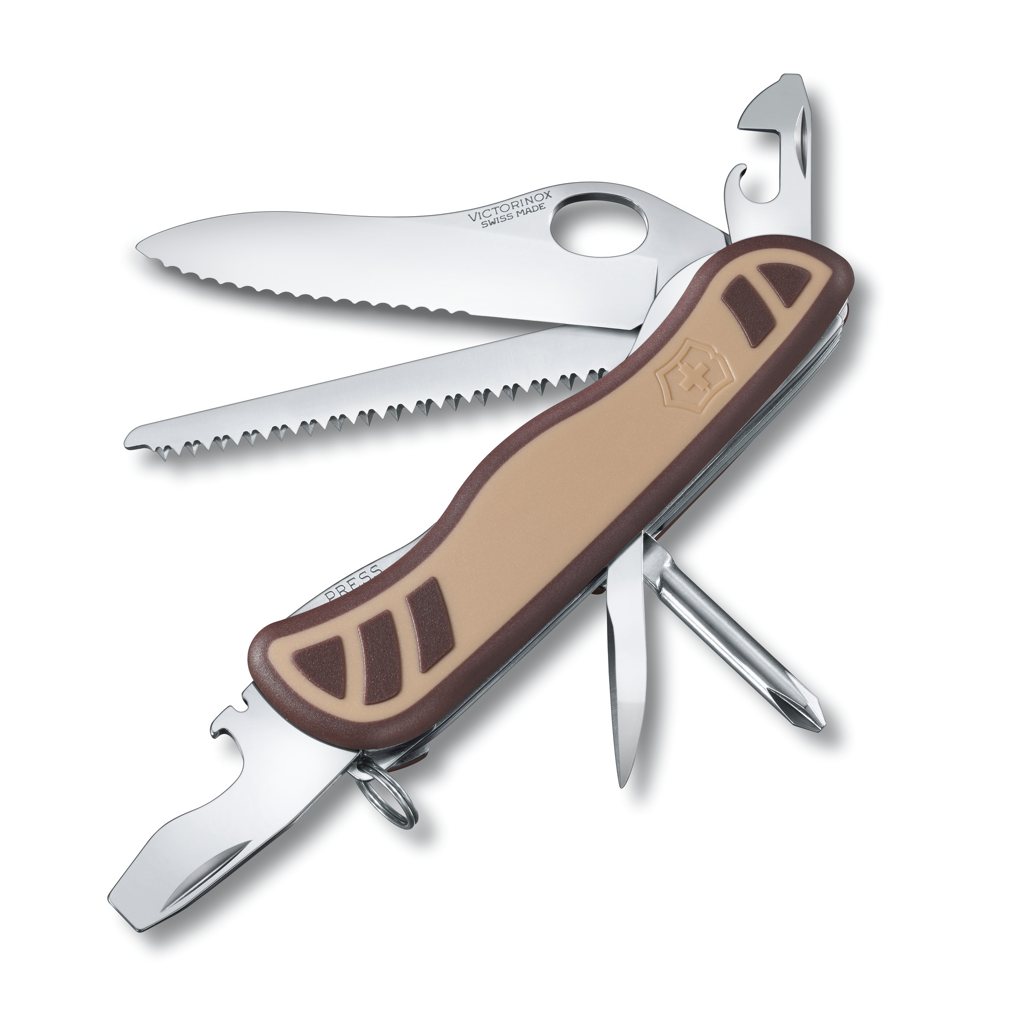 Victorinox Trailmaster mit Einhand-Feststellklinge und 2/3 Wellenschliff beige / braun