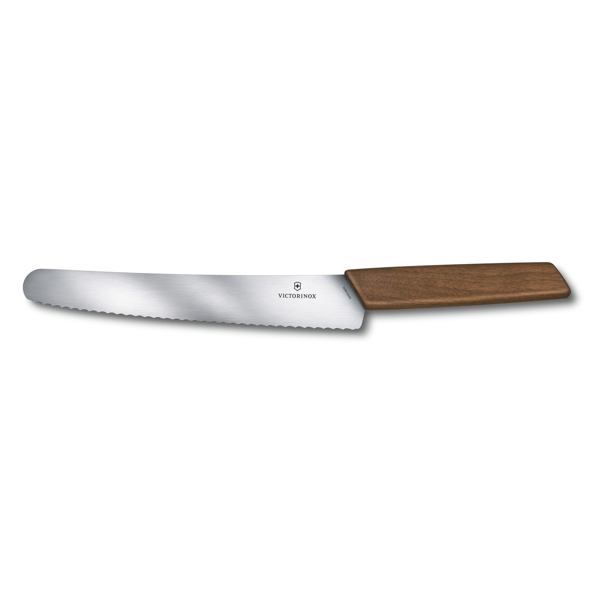 Victorinox Swiss Modern Wood Brot- und Konditormesser mit Gravurspruch