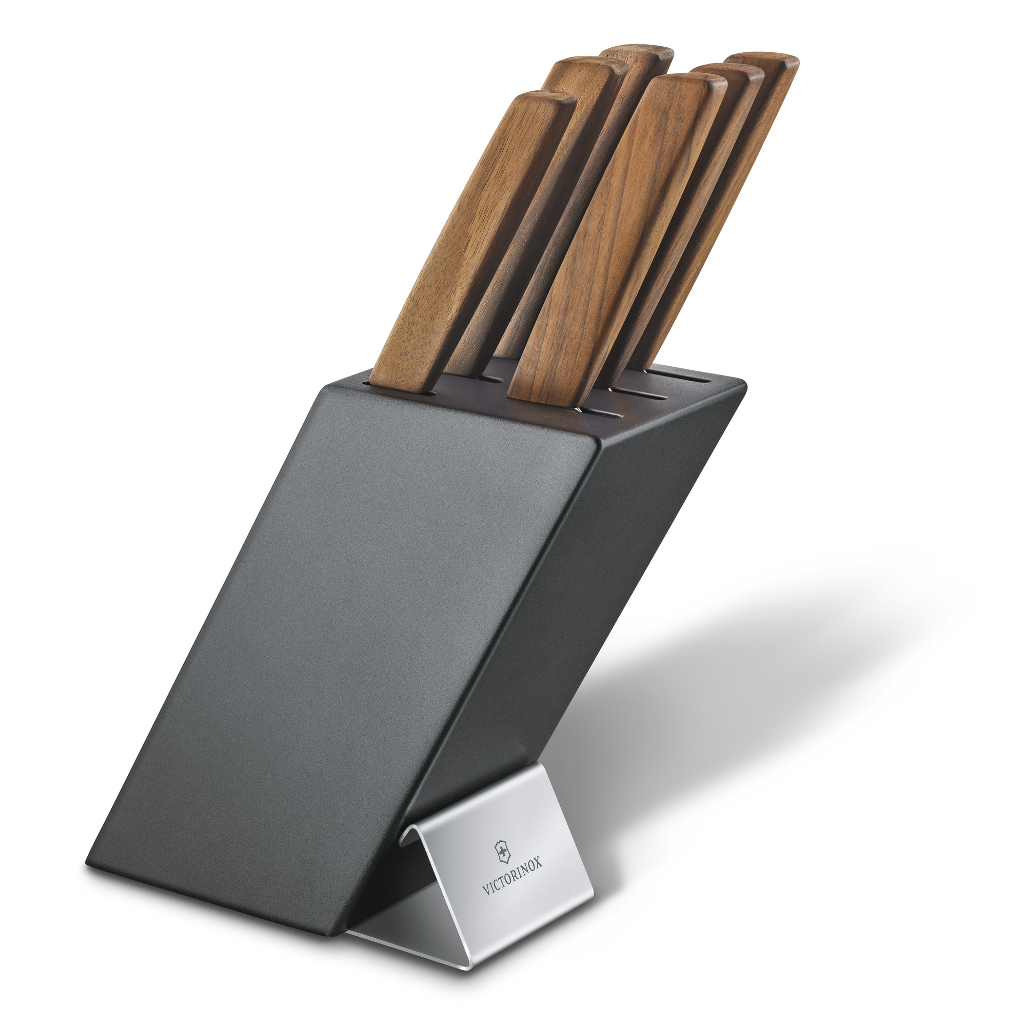 Victorinox Swiss Modern Wood Steakmesser-Set, gerader Schliff