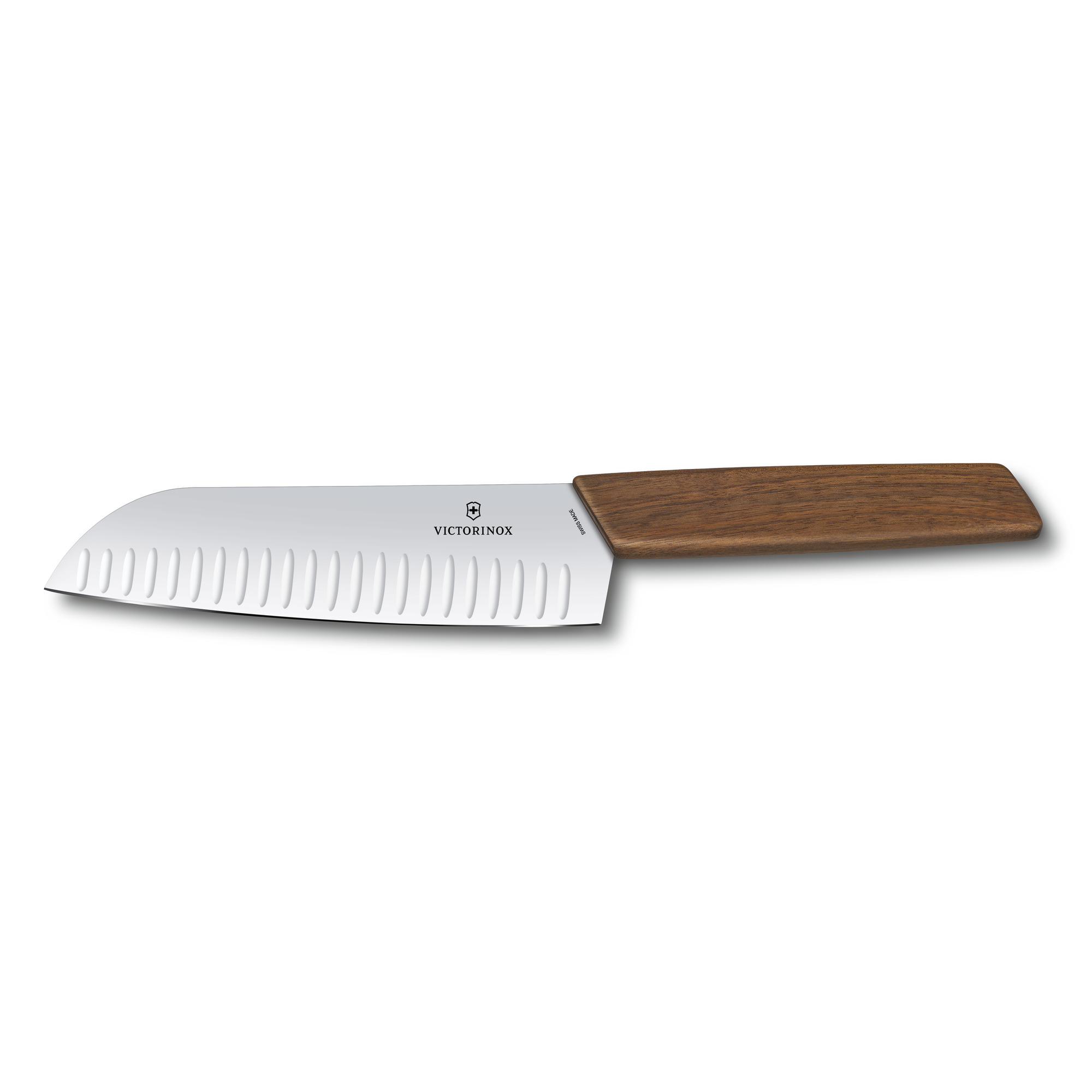 Victorinox Swiss Modern Wood Santokumesser mit Gravurspruch