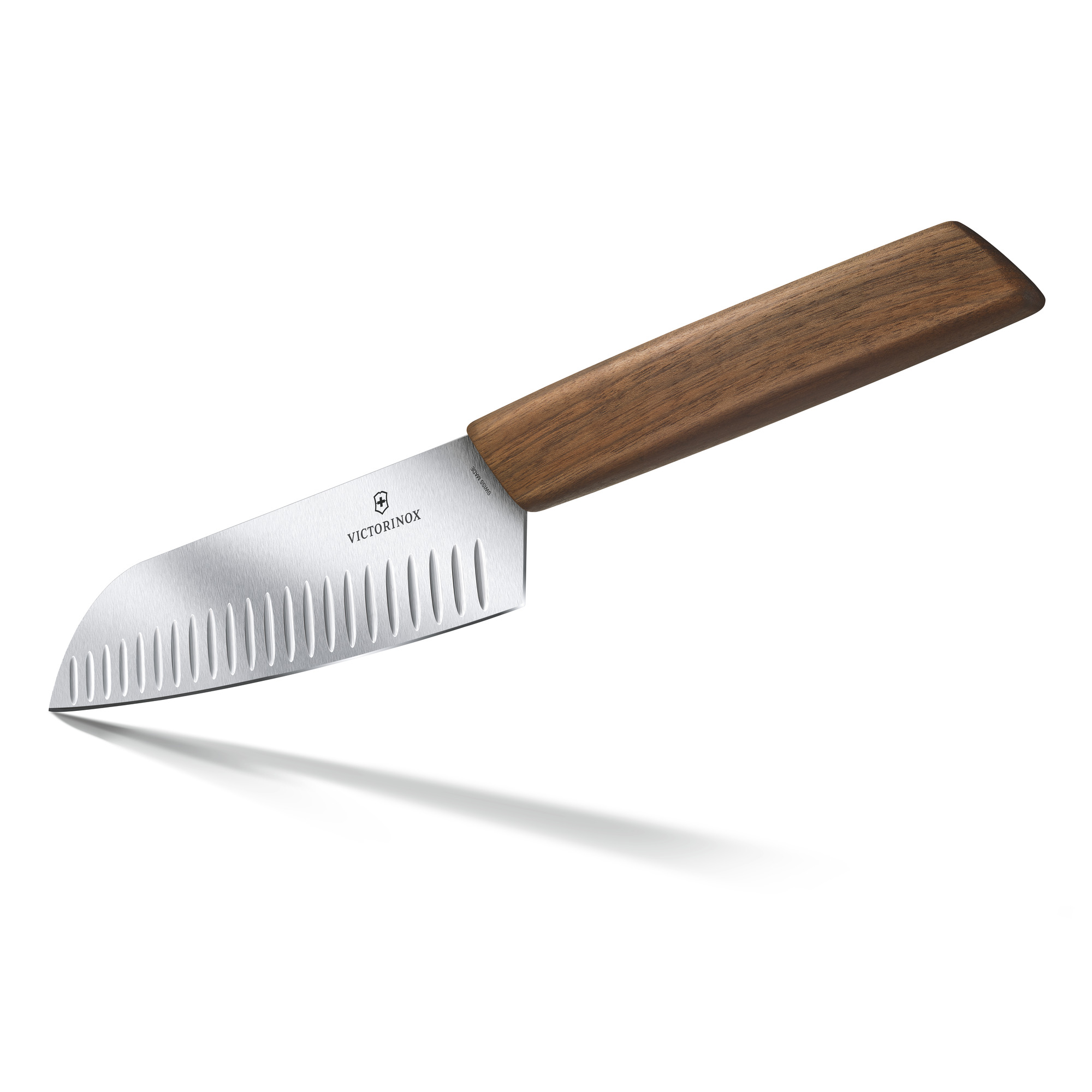 Victorinox Swiss Modern Wood Santokumesser mit Gravurspruch