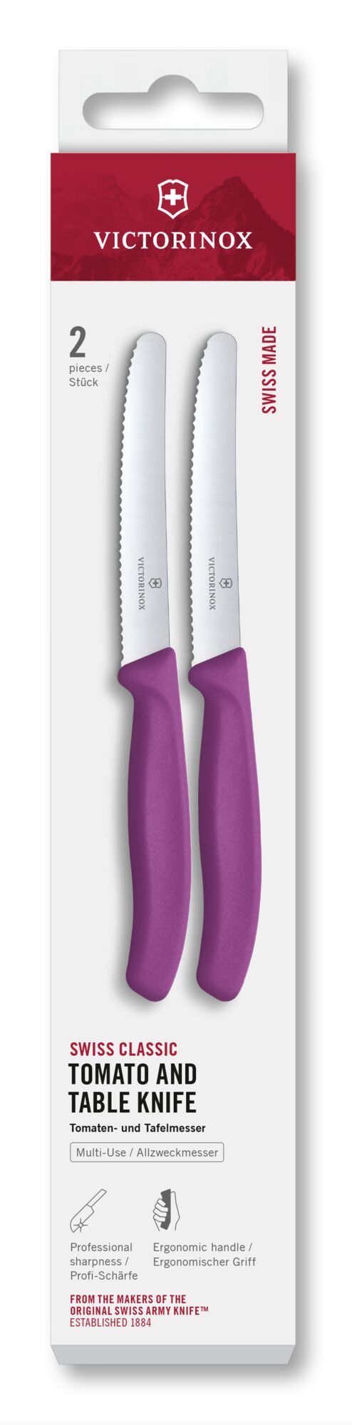 Victorinox Swiss Classic Tomaten- und Tafelmesser 11cm violett, 2-teilig