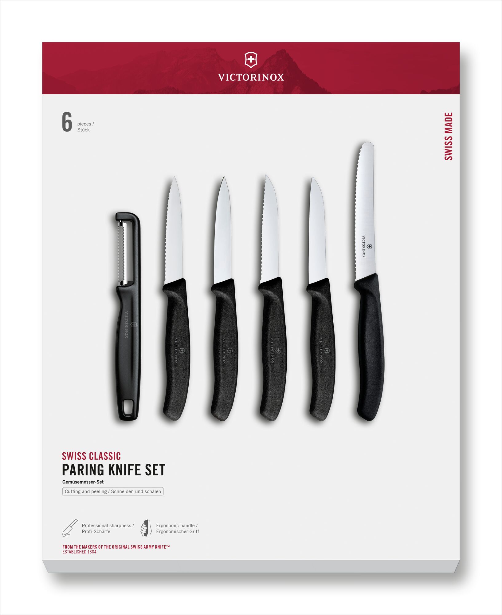 Victorinox Swiss Classic Gemüsemesser-Set, schwarz