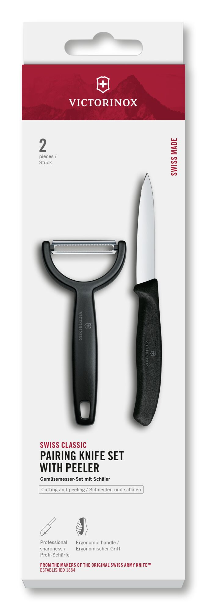 Victorinox Swiss Classic Gemüsemesser mit Ypso-Sparschäler, schwarz