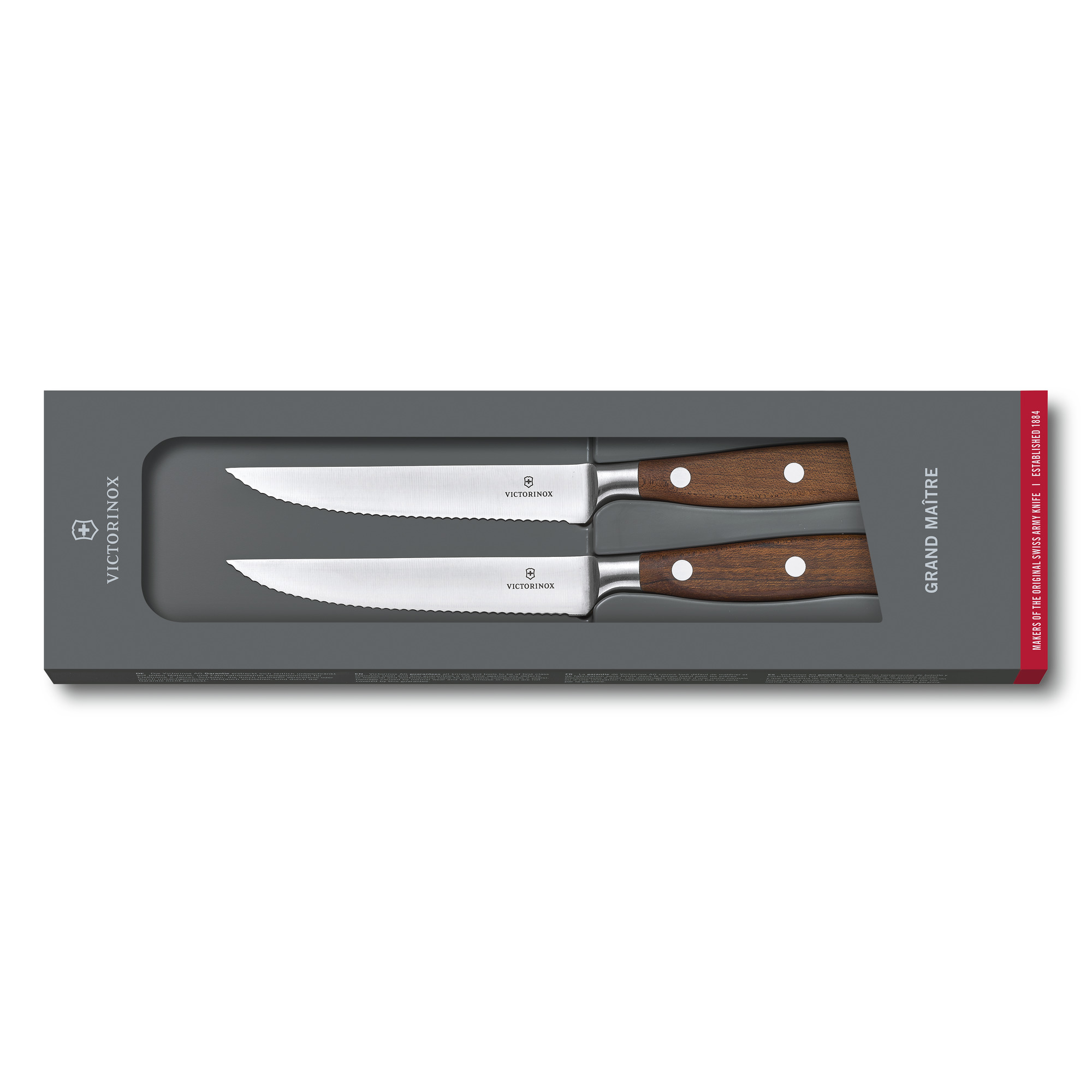 Victorinox Grand Maître Wood Steakmesser-Set. 2-teilig, Wellenschliff