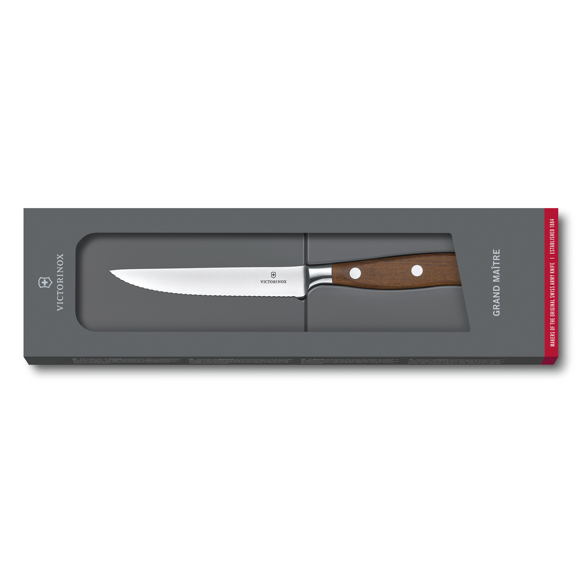 Victorinox Grand Maître Wood Tomaten- und Steakmesser Wellenschliff, 12cm