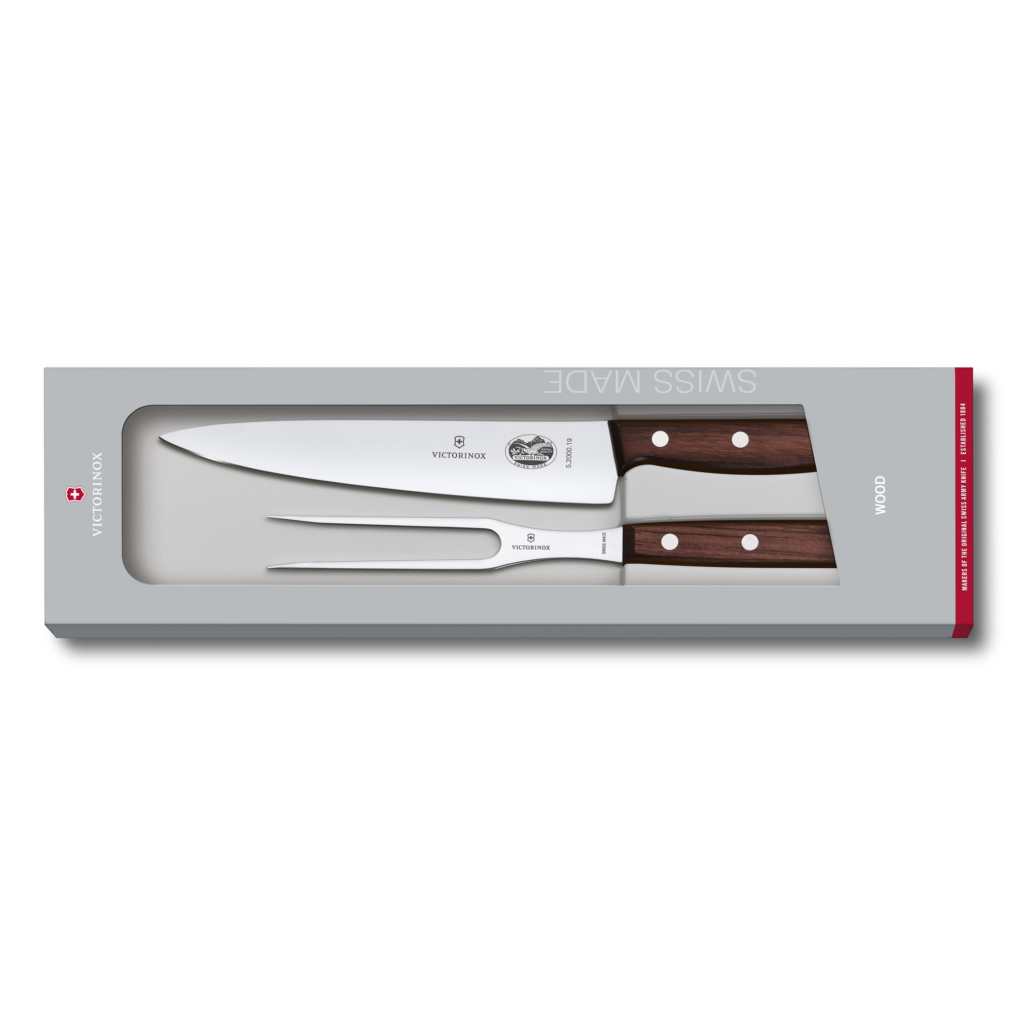 Victorinox Wood Tranchier-Set, mit Fleischgabel 